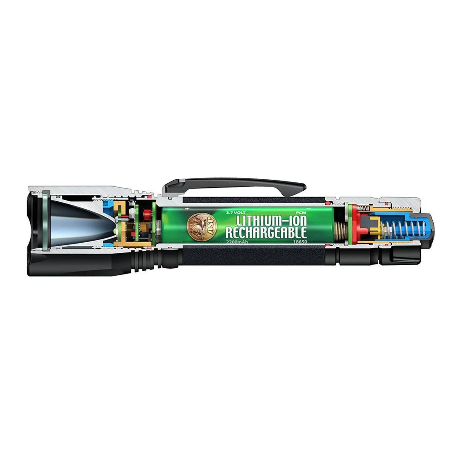ASP Triad DF Rechargeable LED Flashlight with AC DC and USB chargers - Image 3