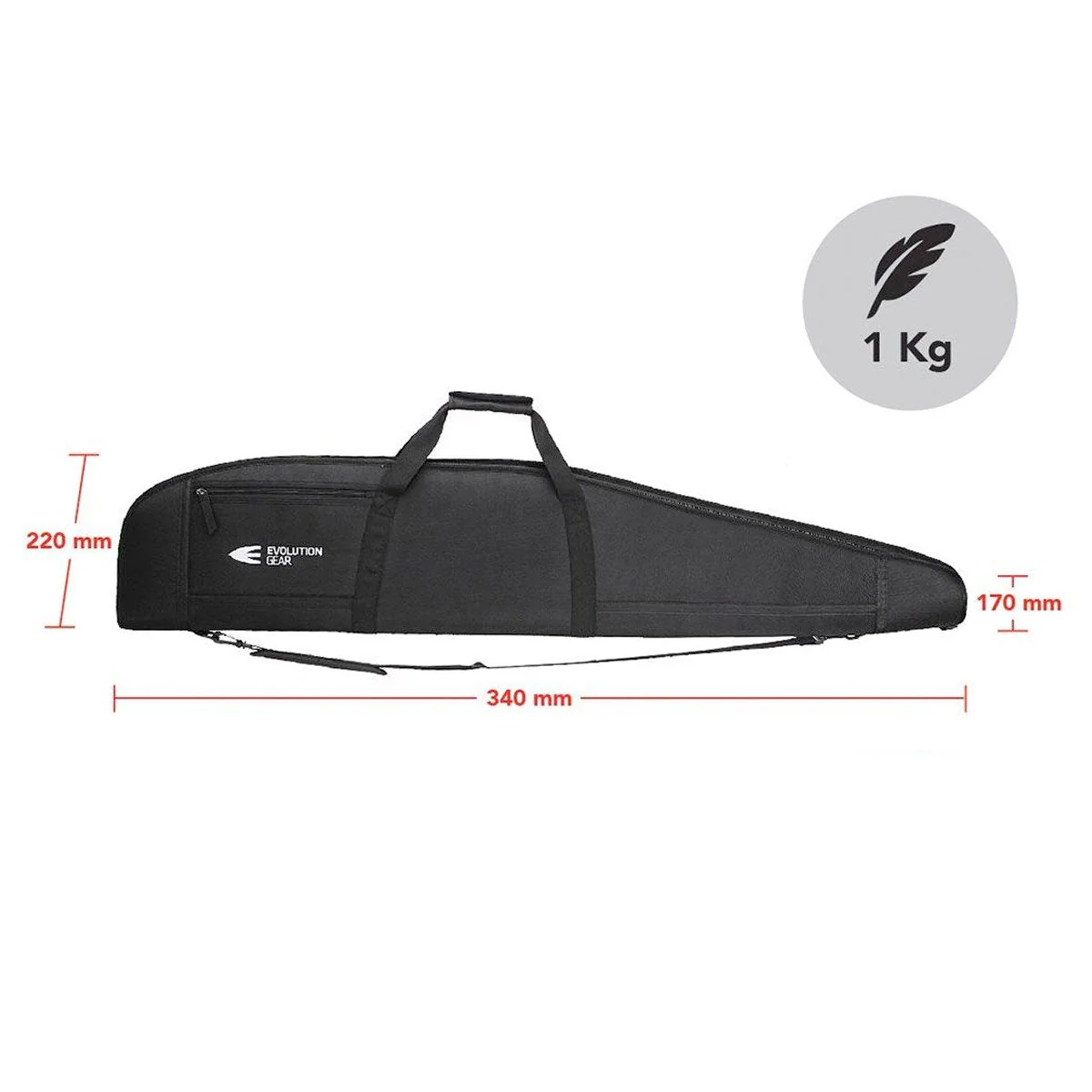 Evolution Gear 52 Inch Rifle Soft Case Gun Bag with Thick Padding and 1680D Exterior Black - Image 6