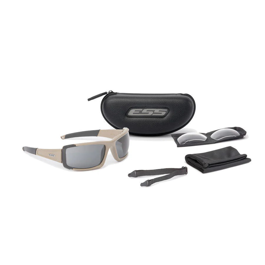 ESS Eye Pro CDI Max Terrain Tan Sunglasses Clear and Smoke Gray Lens - Image 4