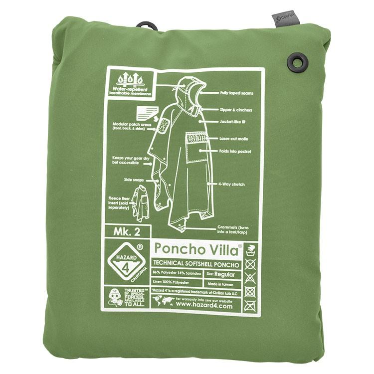 Hazard 4 Poncho Villa 2020 Version Technical Soft-Shell Poncho OD Green - Image 5
