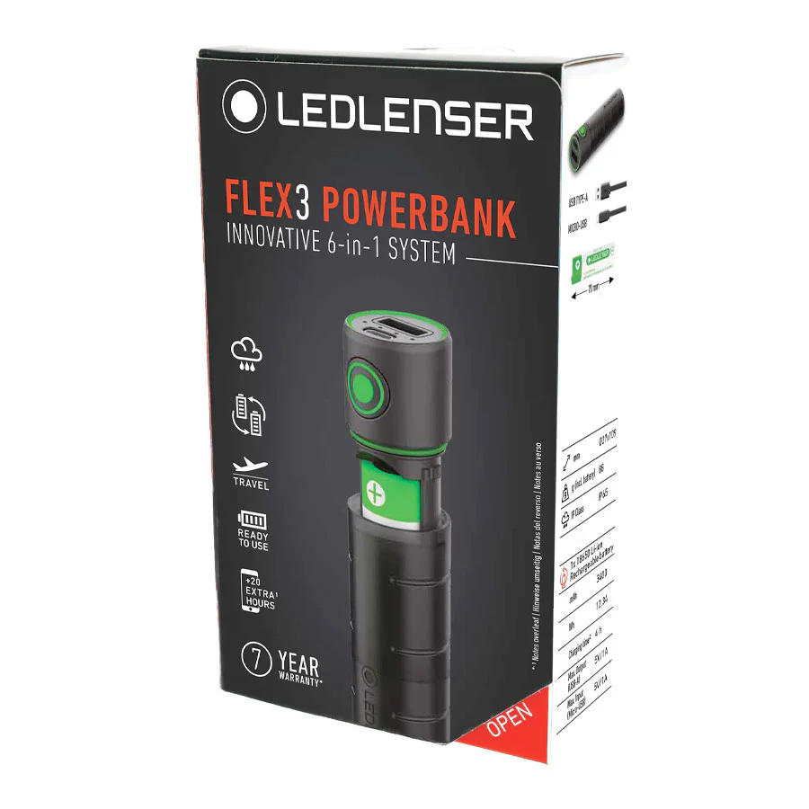 Ledlenser Powerbank Flex3 3400mAh Includes 1 x 18650 Li-ion 3.6v Rechargeable Battery - Image 6