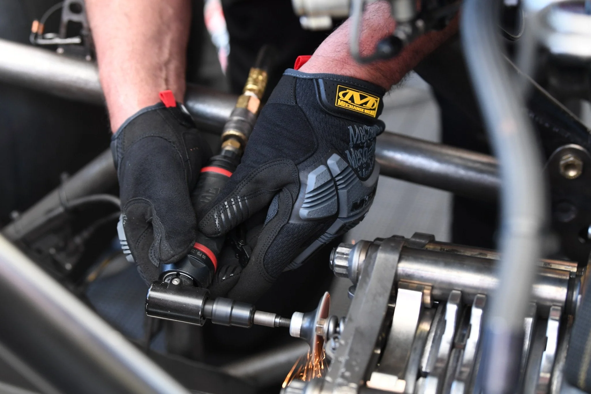 Mechanix Wear M-Pact Impact Resistant Glove Black Red - Image 6