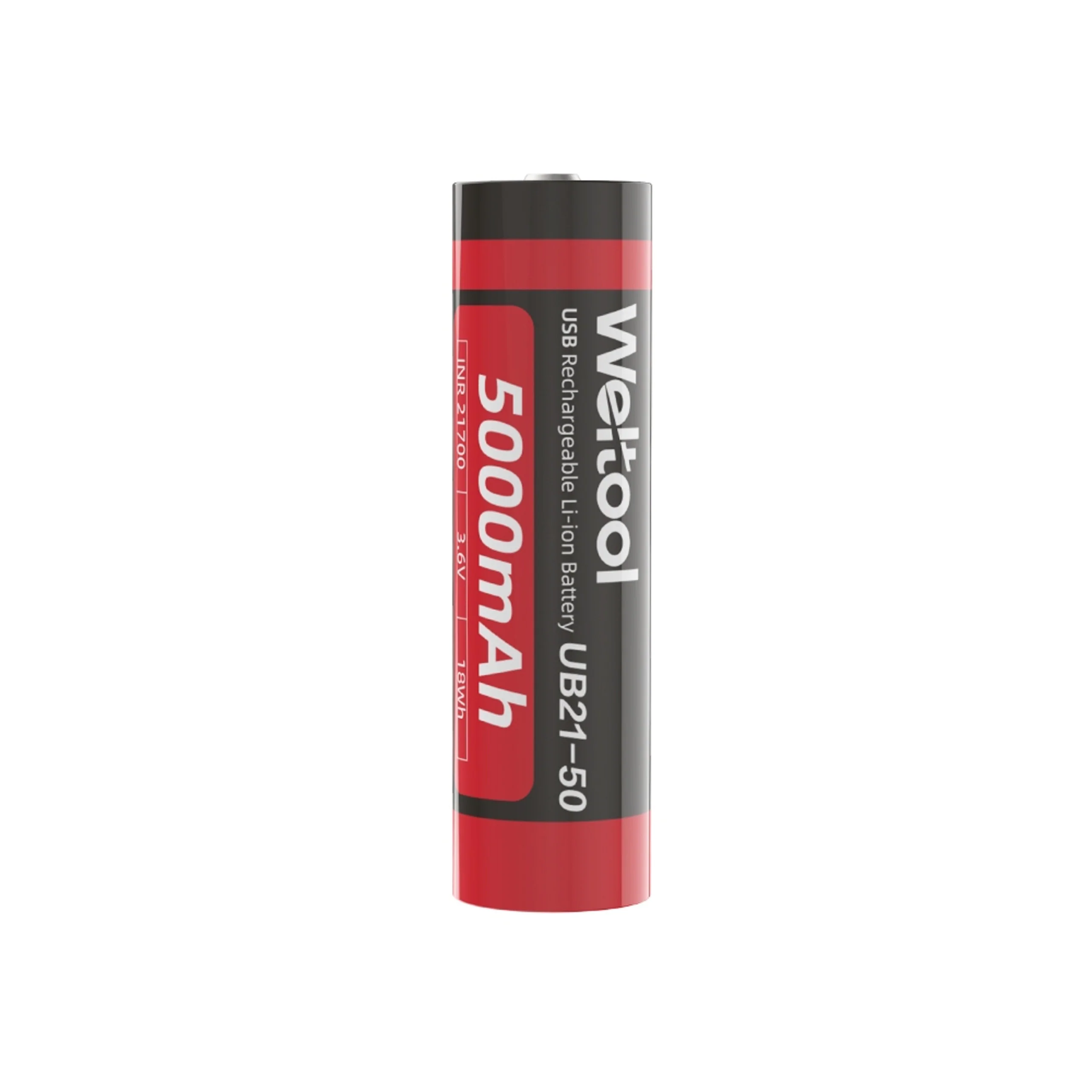 Weltool UB21-50 USB-C Rechargeable 5000mAh 21700 Li-ion battery - Image 2